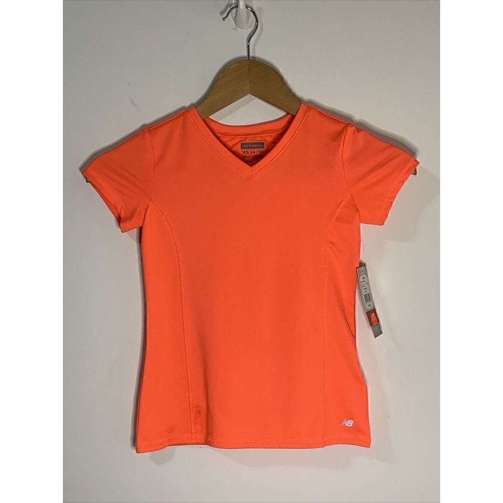 New Balance Girls Size XS 4/5 Semi-fitted Athletic Wear Shirt Take Action Top